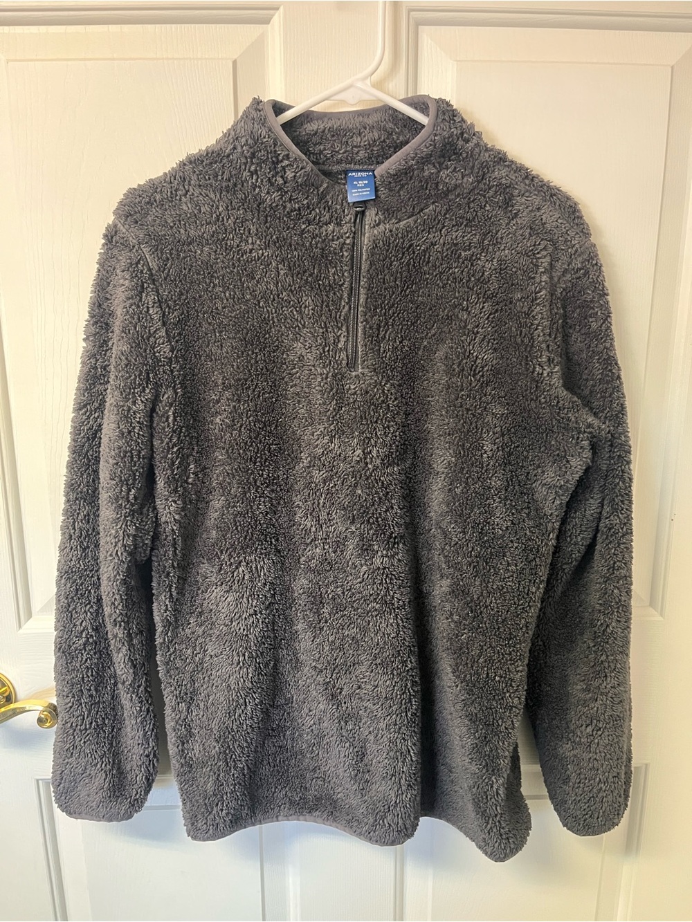 Arizona Jean Company Women's Plush Half-Zip Sherpa Pullover - Charcoal Gray